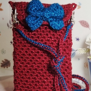 Bordó, zöld masnis telefontok  - Meska.hu