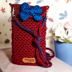 Bordó, zöld masnis telefontok  - táska & tok - pénztárca & más tok - telefontok - Meska.hu