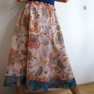 Virágos hosszú szoknya - ruha & divat - női ruha - szoknya - Meska.hu