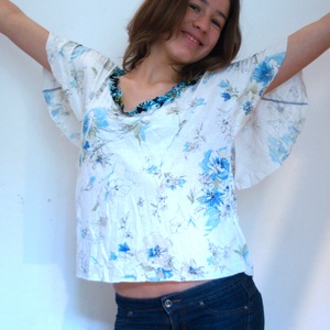 Pillangó ujjú póló - ruha & divat - női ruha - póló, felső - Meska.hu