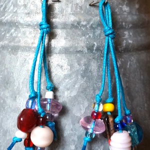 Üveggyöngy fülbevaló - ékszer - fülbevaló - csillár fülbevaló - Meska.hu