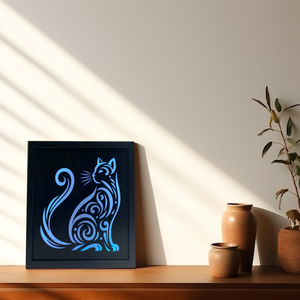 LED Macska - otthon & életmód - dekoráció - kép & falikép - fából készült kép - Meska.hu