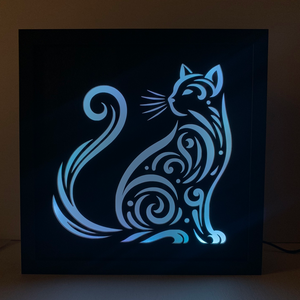 LED Macska - otthon & életmód - dekoráció - kép & falikép - fából készült kép - Meska.hu