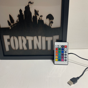 LED Fortnite 01 - otthon & életmód - dekoráció - kép & falikép - fából készült kép - Meska.hu