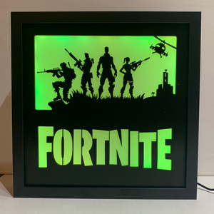 LED Fortnite 02 - otthon & életmód - dekoráció - kép & falikép - fából készült kép - Meska.hu
