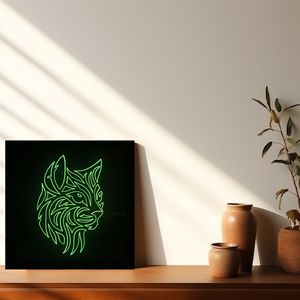 LED Macska 03 - otthon & életmód - dekoráció - kép & falikép - fából készült kép - Meska.hu