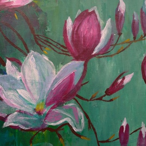 Virágzó tulipánfa - művészet - festmény - akril - Meska.hu