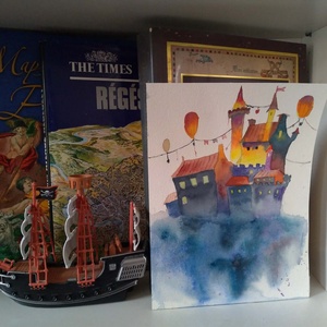 Varázskastély, Művészet, Festmény, Akvarell, Festészet, MESKA