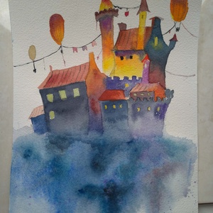 Varázskastély - művészet - festmény - akvarell - Meska.hu