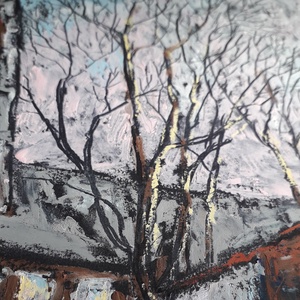 Kora tavasz Vácon (2026. március) - művészet - festmény - pasztell - Meska.hu