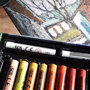 Kora tavasz Vácon (2026. március) - művészet - festmény - pasztell - Meska.hu