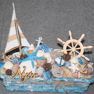 Nyári, tengeri, kagylós asztaldísz - otthon & életmód - dekoráció - Meska.hu