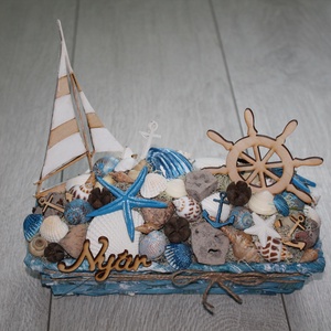 Nyári, tengeri, kagylós asztaldísz - otthon & életmód - dekoráció - Meska.hu