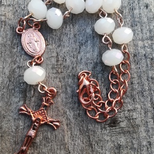 Rosegold rózsafüzér tized , Játék & Sport, Keresztelőajándékok, Ékszerkészítés, MESKA