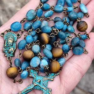 Apatit, tigrisszem rózsafüzér , Otthon & Életmód, Vallás, Lánc & Füzér, Ékszerkészítés, MESKA