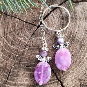 Ametiszt angyal , Táska & Tok, Kulcstartó & Táskadísz, Táskadísz, Ékszerkészítés, MESKA