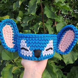 Horgolt Stitch kosár, tároló - otthon & életmód - babaszoba, gyerekszoba - játéktároló - Meska.hu