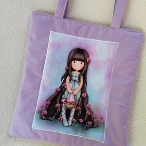 Bélelt válltáska,Santoro mintával - táska & tok - bevásárlás & shopper táska - shopper, textiltáska, szatyor - Meska.hu