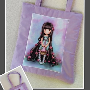 Bélelt válltáska,Santoro mintával - táska & tok - bevásárlás & shopper táska - shopper, textiltáska, szatyor - Meska.hu