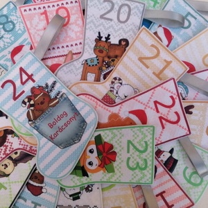 24db kiscsizma, Apróságnak Karácsony napjáig - karácsony - adventi díszek - adventi naptár - Meska.hu