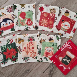 24db-os Adventi zsákocska,naptár - karácsony - adventi díszek - adventi naptár - Meska.hu