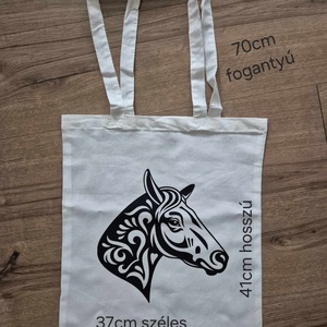 Ló mintás pamut.bev.táska - táska & tok - bevásárlás & shopper táska - shopper, textiltáska, szatyor - Meska.hu