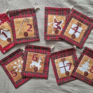 24-db-os Adventi naptár,zsákocska - karácsony - adventi díszek - adventi naptár - Meska.hu