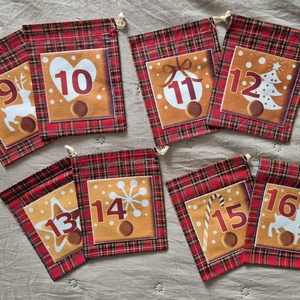 24-db-os Adventi naptár,zsákocska - karácsony - adventi díszek - adventi naptár - Meska.hu