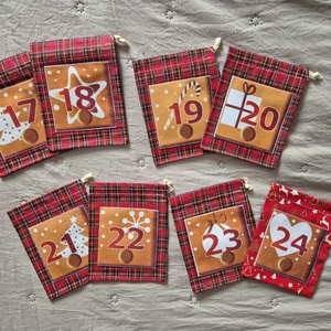 24-db-os Adventi naptár,zsákocska - karácsony - adventi díszek - adventi naptár - Meska.hu