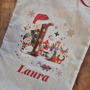 Névvel ellátott mikulászsák rendelhető - karácsony - mikulás - mikulás zsák - Meska.hu