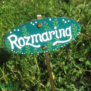 Rozmaring-tűzzománc fűszernövény tábla -  - Meska.hu