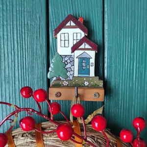 Házikó-koszorú és egyéb ajtódísz akasztó - otthon & életmód - ház & kert - Meska.hu