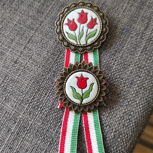 Kokárda szett - ékszer - kitűző és bross - Meska.hu