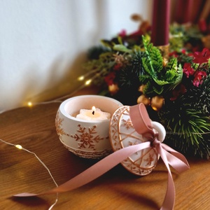Karácsonyi kerámia mécsestartó - karácsony - karácsonyi lakásdekoráció - karácsonyi illatgyertya, mécses - Meska.hu