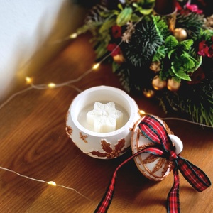 Karácsonyi gömb mécsestartó - karácsony - karácsonyi lakásdekoráció - karácsonyi illatgyertya, mécses - Meska.hu