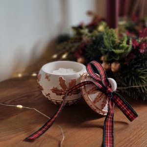 Karácsonyi gömb mécsestartó - karácsony - karácsonyi lakásdekoráció - karácsonyi illatgyertya, mécses - Meska.hu