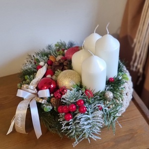 Makramé alapú adventi koszorú - karácsony - adventi díszek - adventi koszorú - Meska.hu