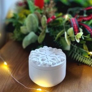 Hópihés kerámia mécsestartó, Karácsony, Karácsonyi lakásdekoráció, Karácsonyi illatgyertya, mécses, Gyertya-, mécseskészítés, Kerámia, MESKA