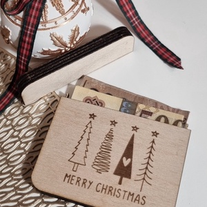 Karácsonyi fenyős pénzátadó - karácsony - karácsonyi ajándékozás - karácsonyi ajándékcsomagolás - Meska.hu