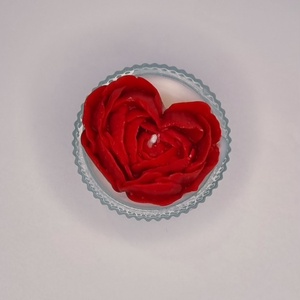 Szív alakú rózsa szójaviasz mécses - esküvő - emlék & ajándék - köszönőajándék - Meska.hu