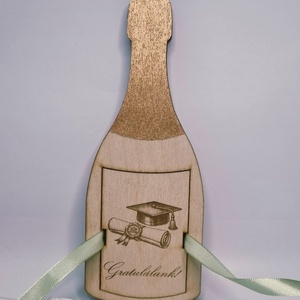 Pezsgős üveg formájú pénzátadó - otthon & életmód - papír, írószer - ajándékozás kellékei - pénzátadó doboz - Meska.hu