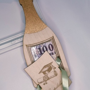 Pezsgős üveg formájú pénzátadó - otthon & életmód - papír, írószer - ajándékozás kellékei - pénzátadó doboz - Meska.hu