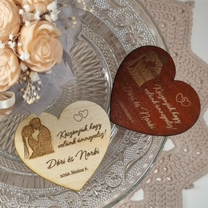 Egyedi esküvői fa hűtőmágnes � köszönetajándék - esküvő - emlék & ajándék - köszönőajándék - Meska.hu