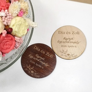 Fa hűtőmágnes esküvői köszönetajándék - esküvő - emlék & ajándék - köszönőajándék - Meska.hu