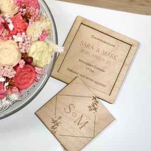 Fa esküvői meghívó � lézervágott és gravírozott, kétlapos kivitelben, Esküvő, Meghívó & Kártya, Meghívó, Famegmunkálás, MESKA