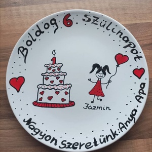 kistányér kutyás, szerelmes, szülinapra - otthon & életmód - konyhafelszerelés, tálalás - tálalás - tányér & étkészlet - Meska.hu