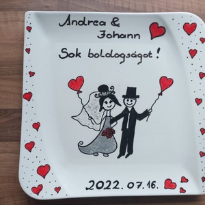 tányér esküvőre - otthon & életmód - konyhafelszerelés, tálalás - tálalás - tányér & étkészlet - Meska.hu