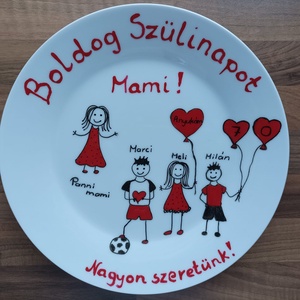 Egyedi süteményes tányér szülinapra kínálótál barátnőknek - otthon & életmód - konyhafelszerelés, tálalás - tálalás - tányér & étkészlet - Meska.hu