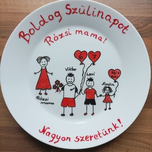 Egyedi süteményes tányér szülinapra kínálótál barátnőknek - otthon & életmód - konyhafelszerelés, tálalás - tálalás - tányér & étkészlet - Meska.hu