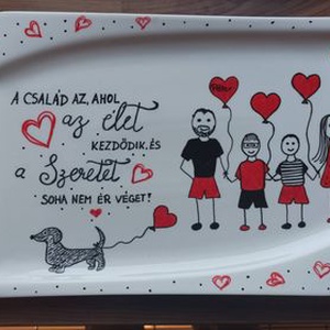 Egyedi nagy süteményes tál 25 x37 cm bármilyen alkalomra - otthon & életmód - konyhafelszerelés, tálalás - tálalás - kínálótál - Meska.hu